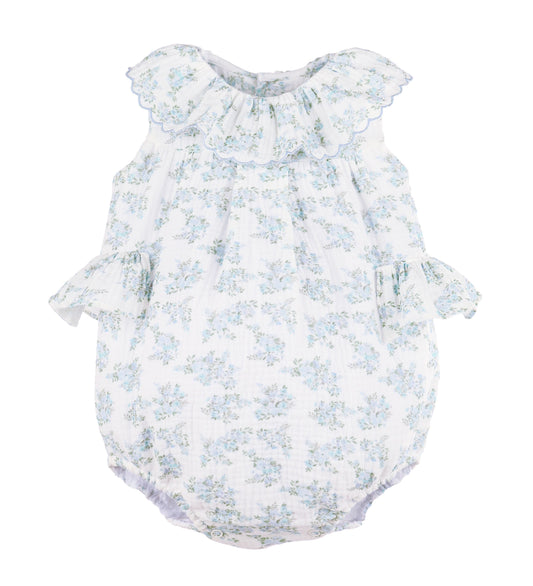 Sophie & Lucas Girls Floral Bluffs Ruffle Bubble - Bow on Back - Lilac by Sophie & Lucas