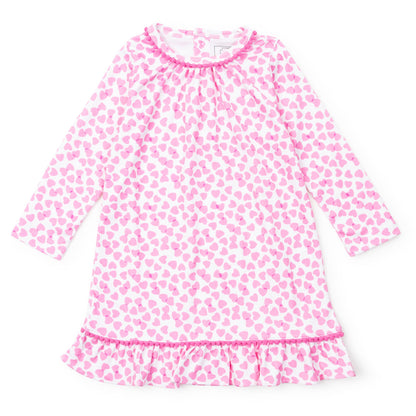 Lila & Hayes Girls Carlin Dress - Pink Confetti Hearts by Lila & Hayes