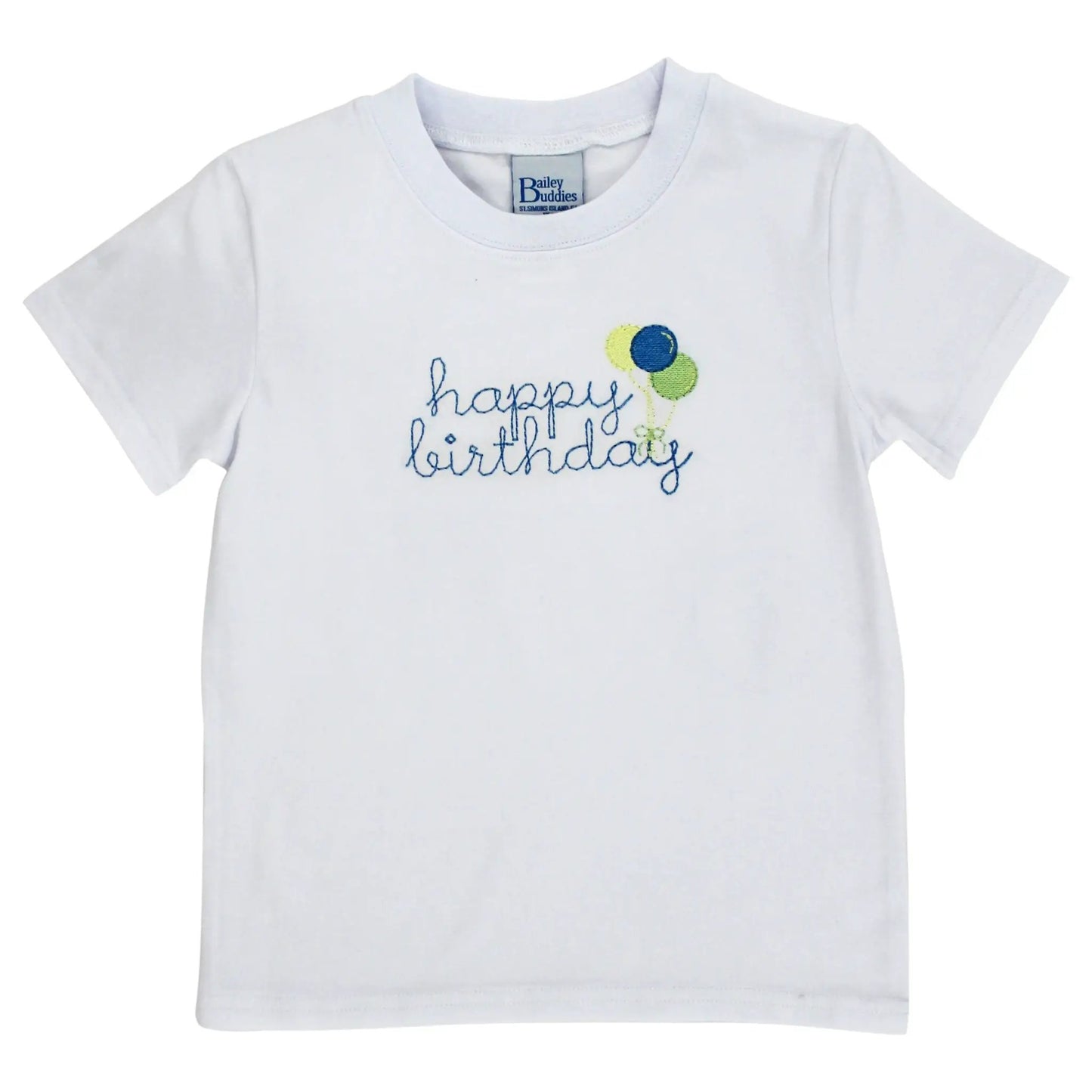 Bailey Boys White Happy Birthday Long Sleeve Shirt