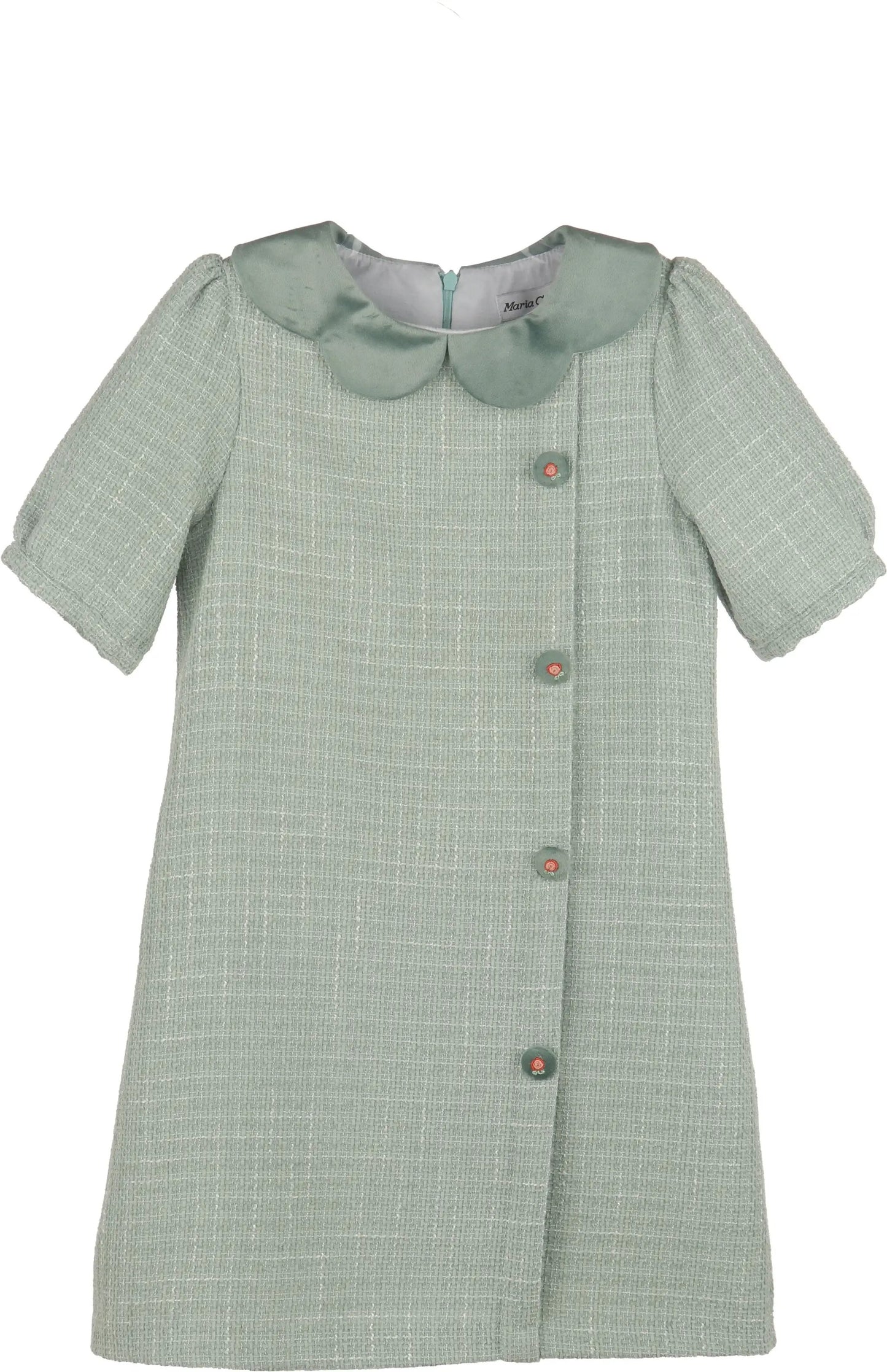 Luli & Me Girls Green Chanel Shift Dress by Luli & Me