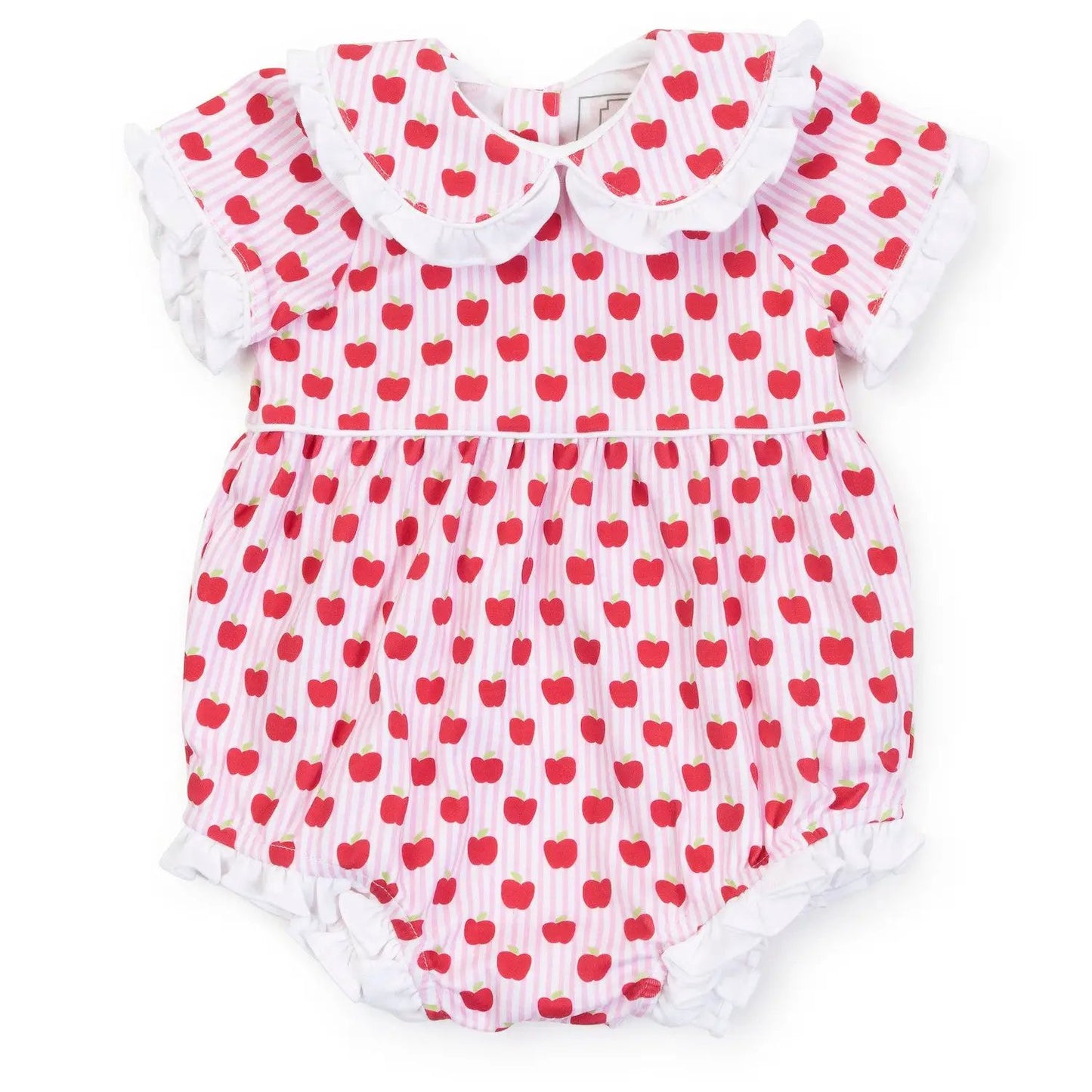 Lila & Hayes Girls Council Bubble - Pink with Red Schoolhouse Apples
