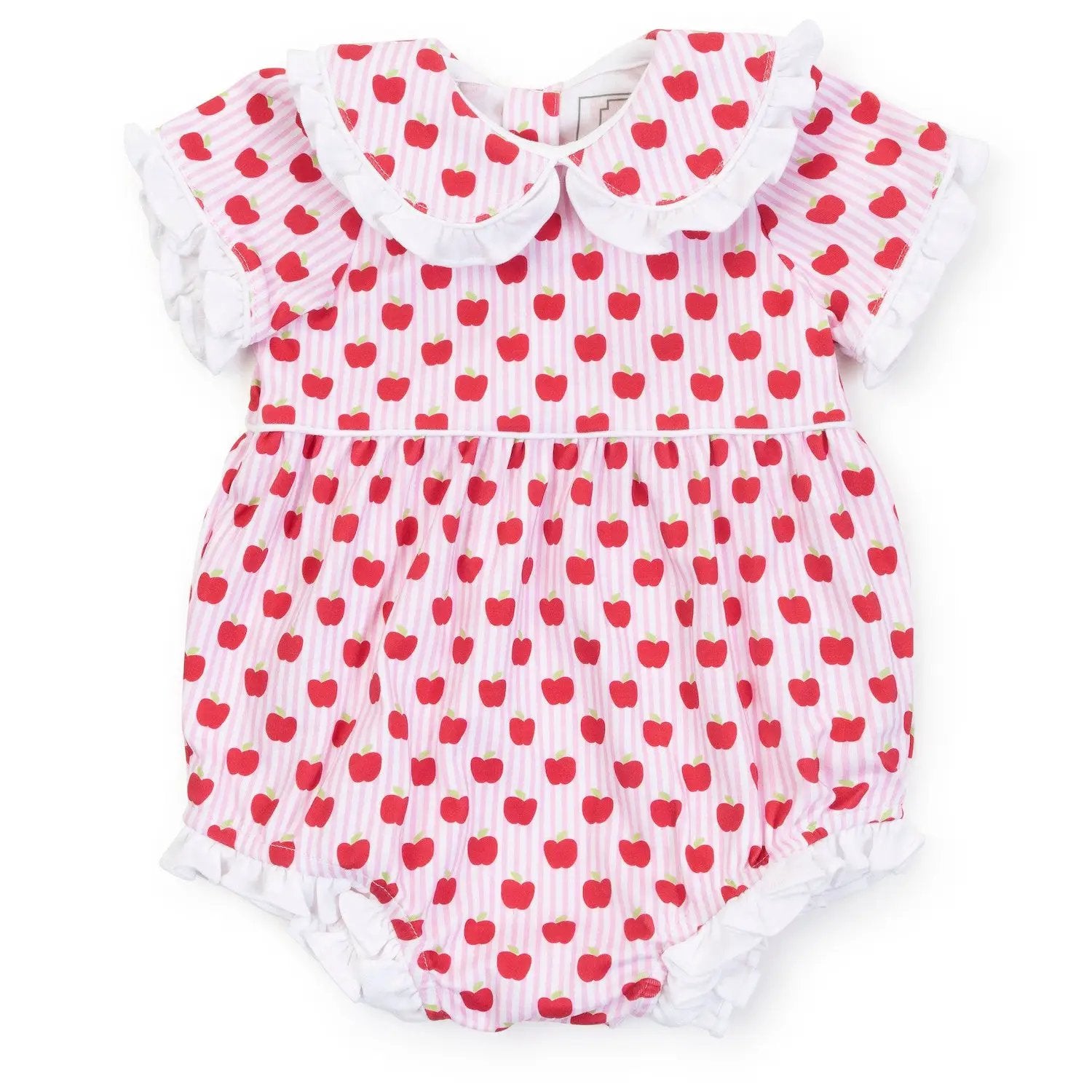 Lila & Hayes Girls Council Bubble - Pink with Red Schoolhouse Apples