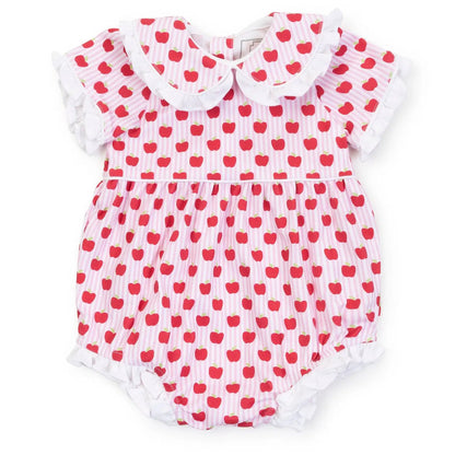 Lila & Hayes Girls Council Bubble - Pink with Red Schoolhouse Apples