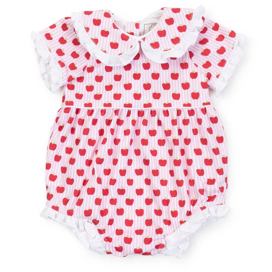 Lila & Hayes Girls Council Bubble - Pink with Red Schoolhouse Apples