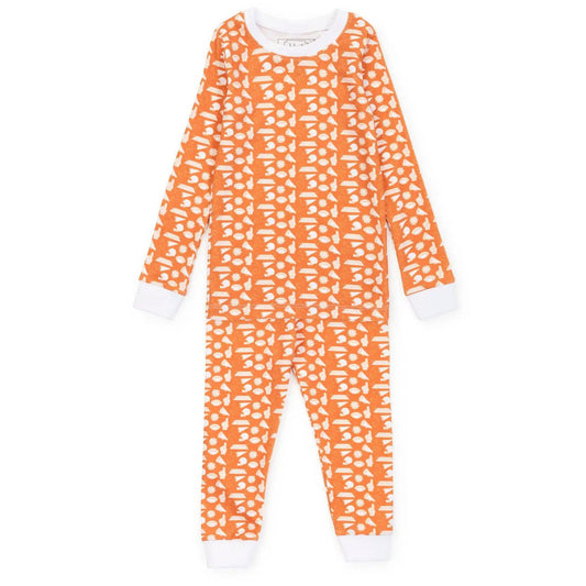 Lila & Hayes Boys Grayson Pajamas Set - Football Pep Rally - Orange