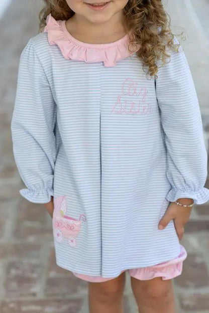 Trotter Street Kids Girls Blue Big Sister Bloomer Set