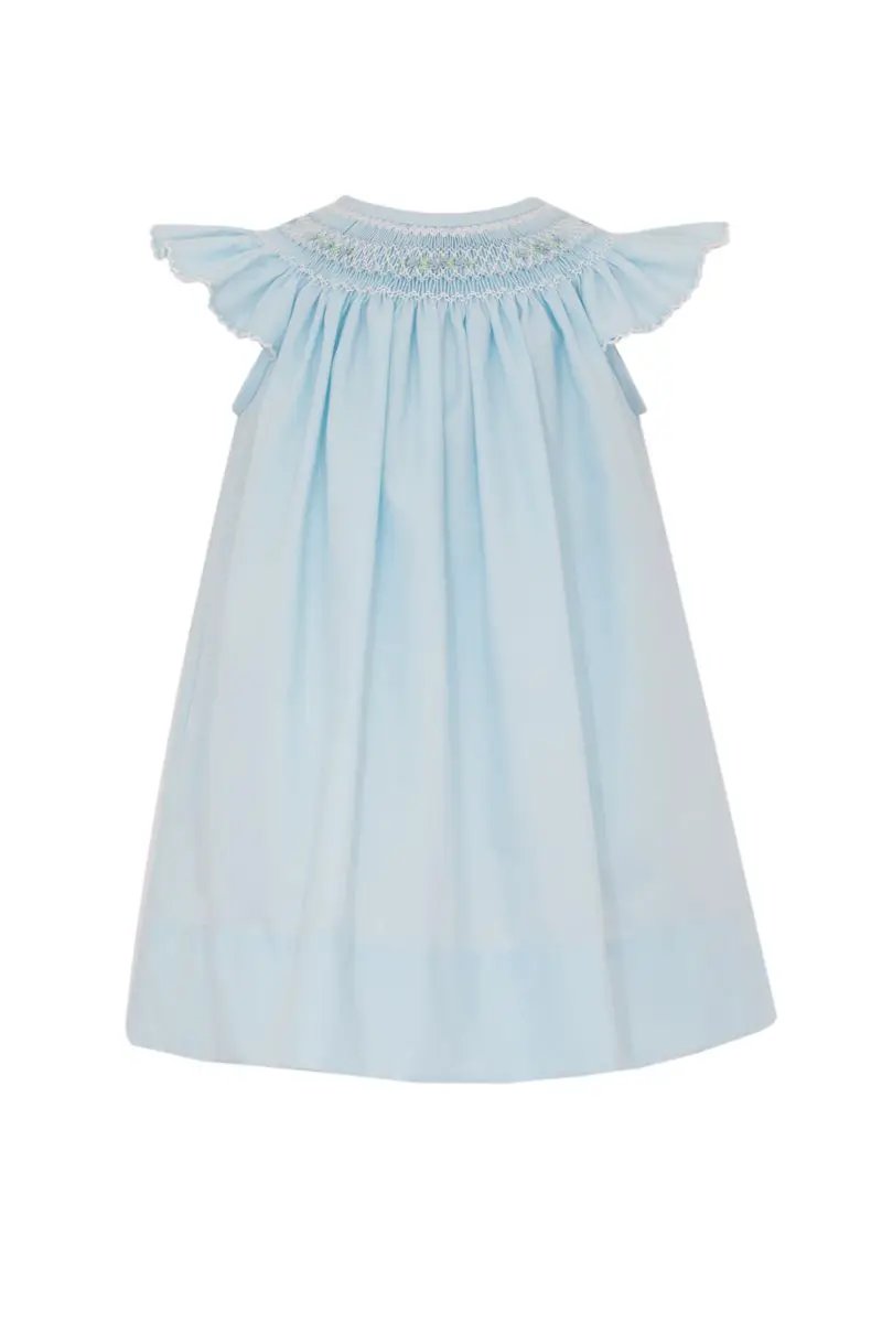 Petit Bebe Girls Blue Poplin Angel Wing Bishop by Petit Bebe