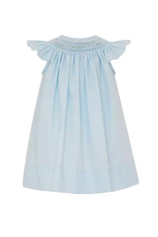 Petit Bebe Girls Blue Poplin Angel Wing Bishop by Petit Bebe