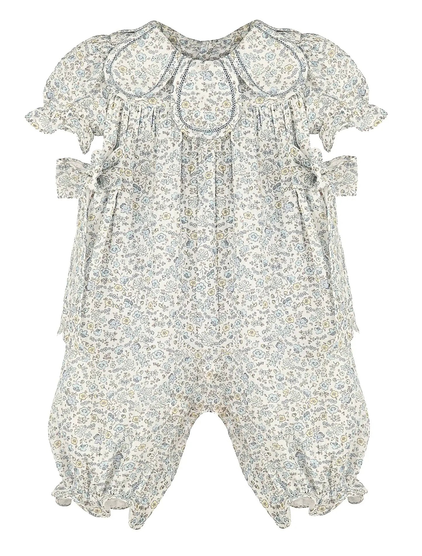 Sophie & Lucas Girls Blue Whimsy Floral Petal Longall