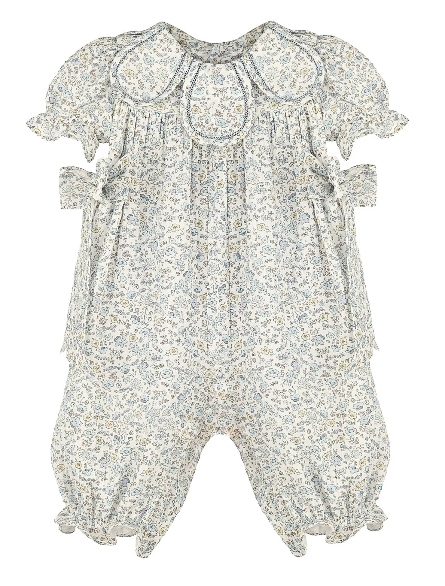 Sophie & Lucas Girls Blue Whimsy Floral Petal Longall