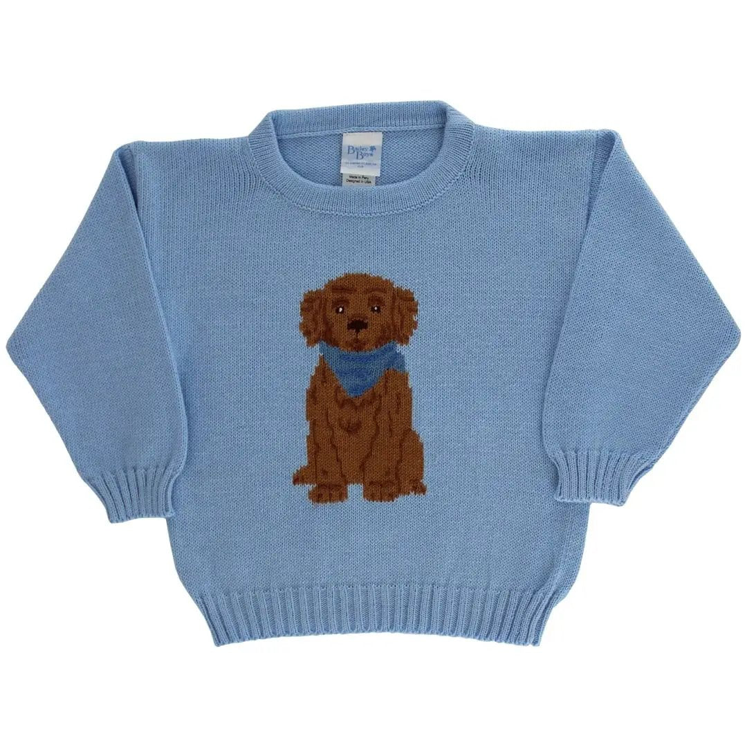 Bailey Boys Doodle Crew Neck Sweater - Light Blue by Bailey Boys