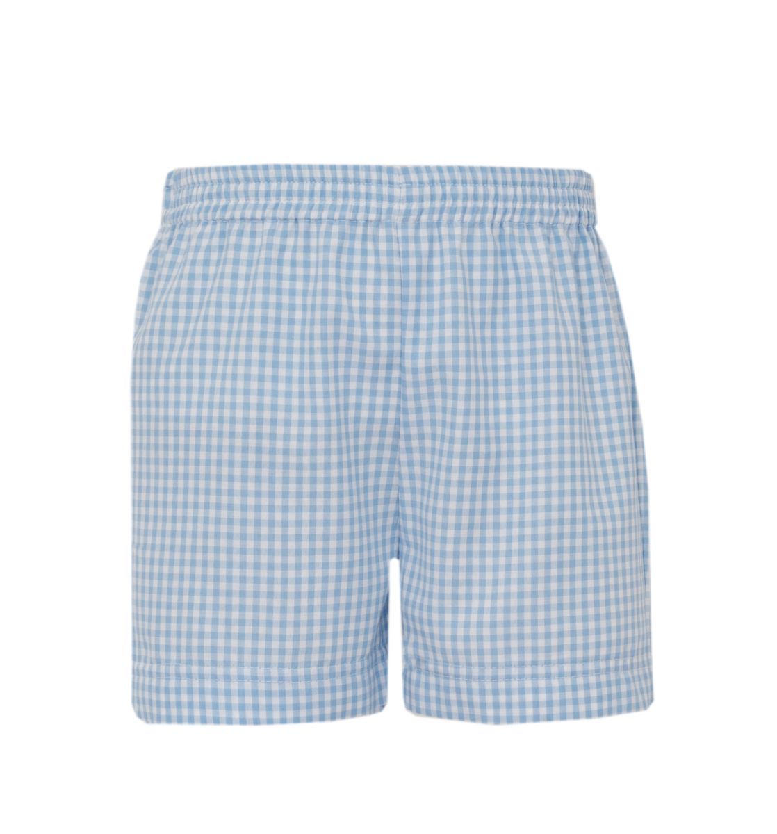 Claire & Charlie Boys Light Blue Gingham Shorts