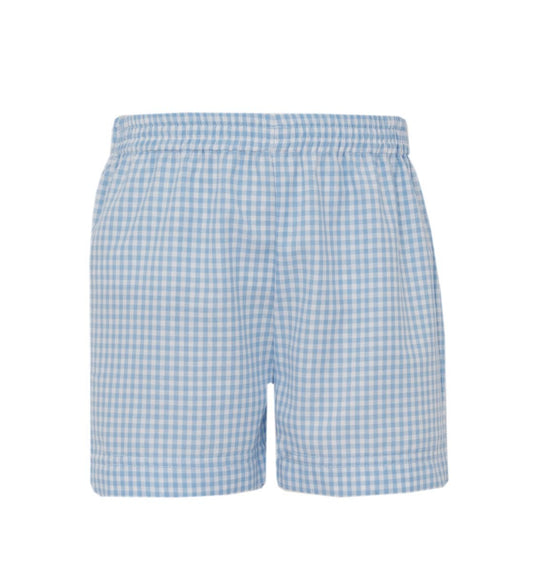Claire & Charlie Boys Light Blue Gingham Shorts by Claire & Charlie