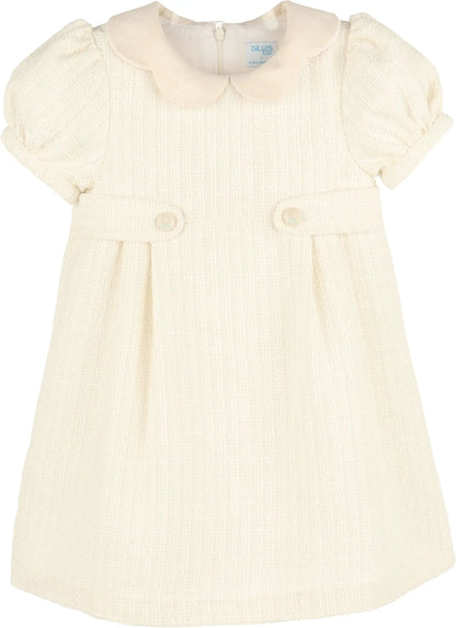 Luli & Me Girls Ivory Chanel Dress by Luli & Me