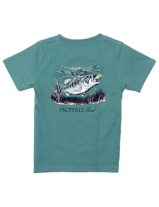 Properly Tied Boys Tee Shirt - Set The Hook on Marine Green by Properly Tied