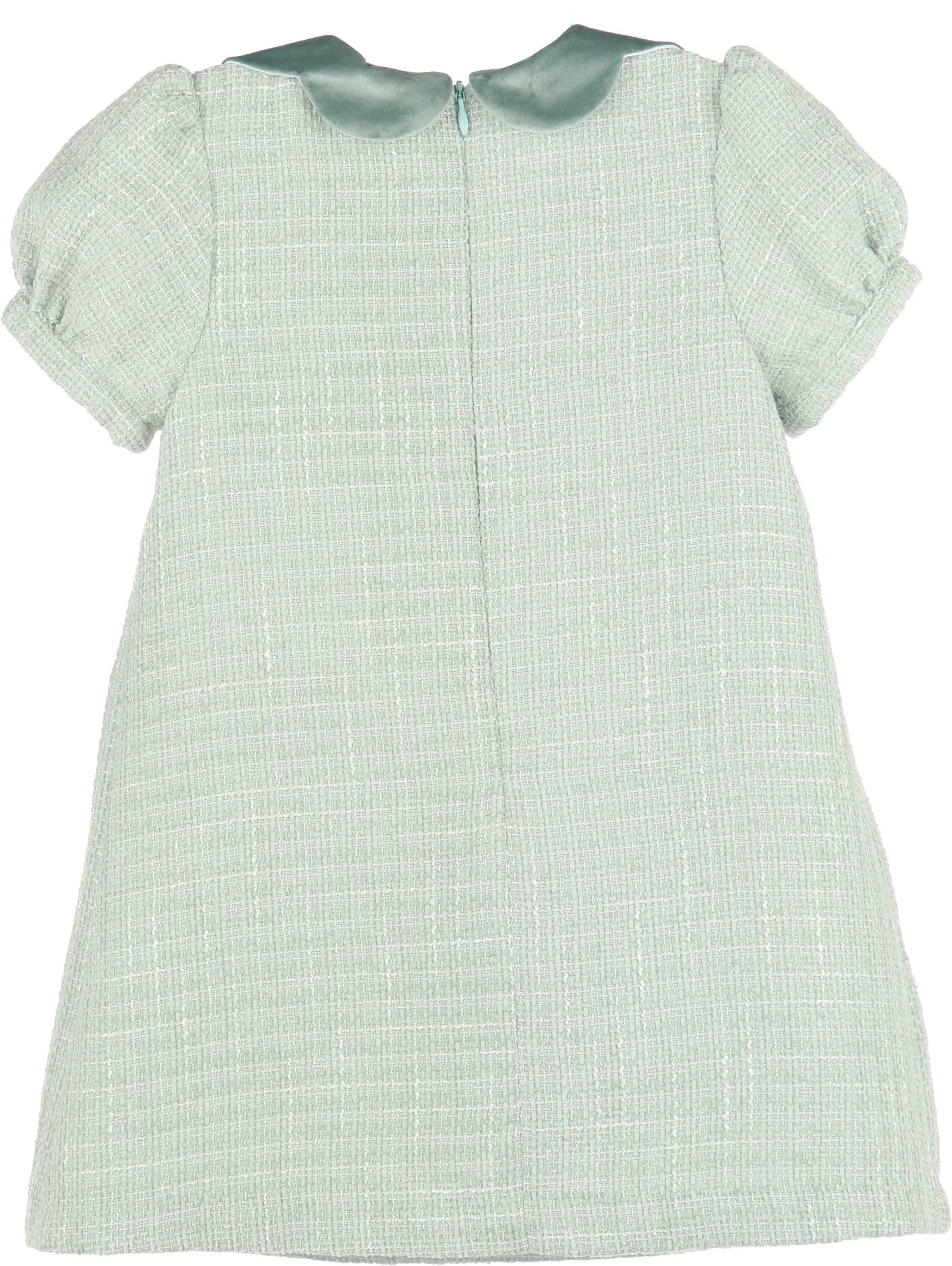 Luli & Me Girls Green Chanel Dress