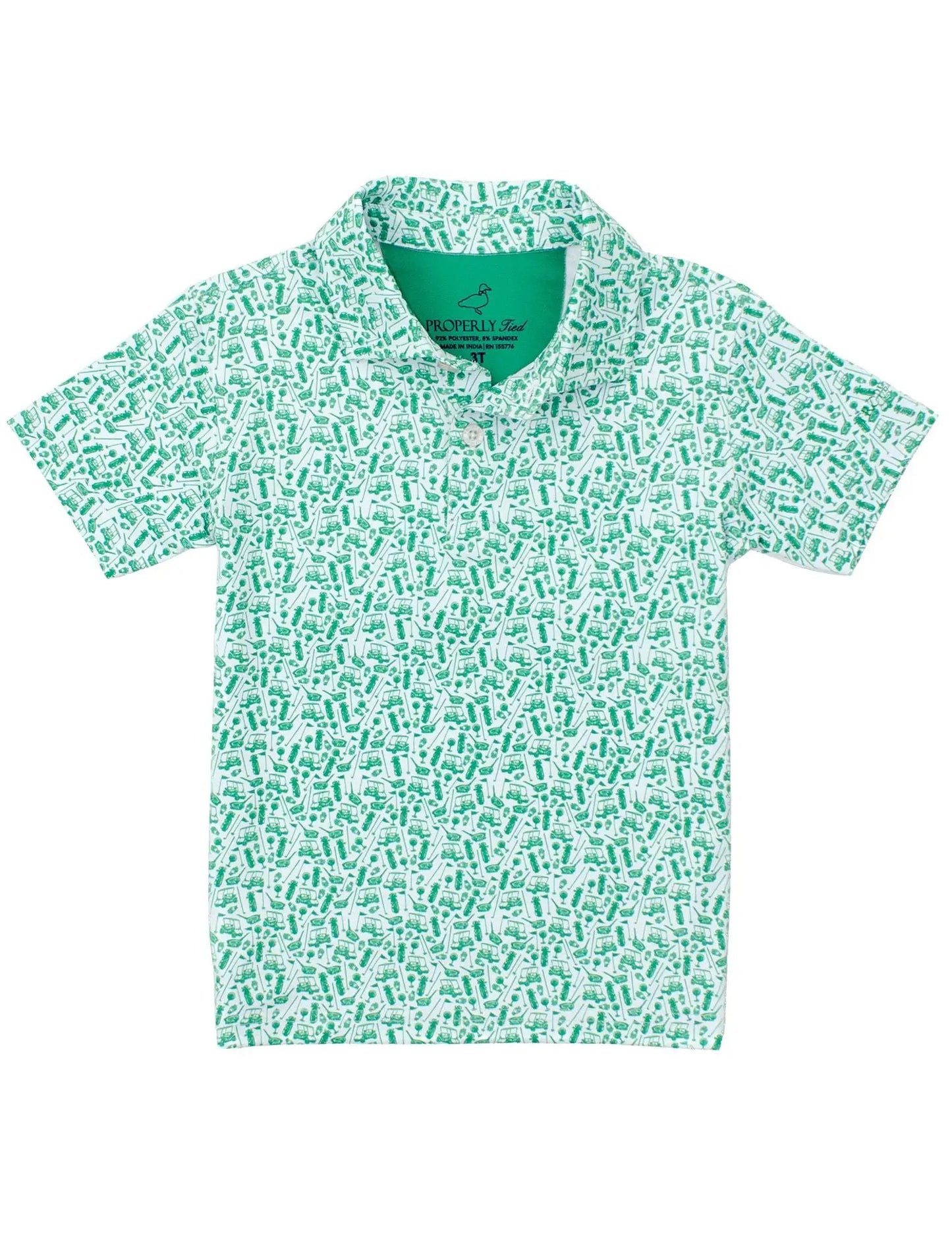 Properly Tied Boys Green Range Polo Shirt - Back Nine by Properly Tied