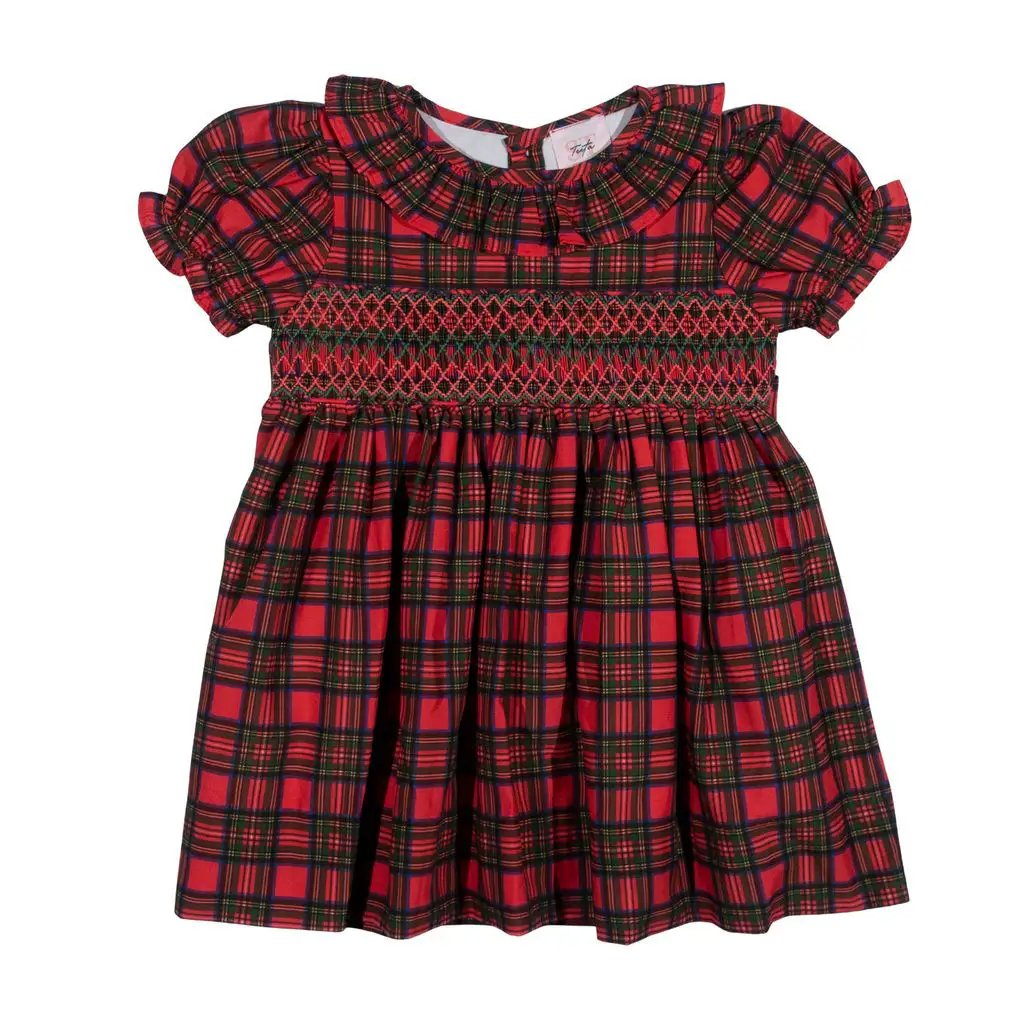 Shop Teeta Girls Liza Dress - Noel Red Plaid