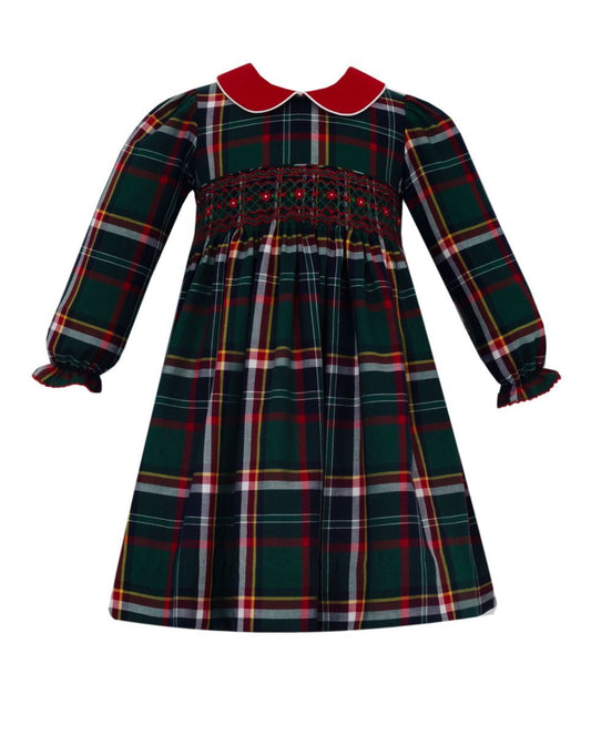 Claire & Charlie Girls Holiday Green & Red Plaid Pleat Dress with Red Best Dressed Child Claire & Charlie Girls Holiday Green & Red Plaid Pleat Dress with Red Best Dressed Child