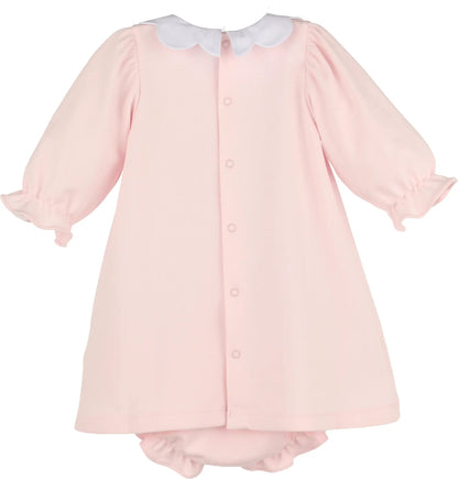 Luli & Me Girls Pink Warm Winter Home Dress