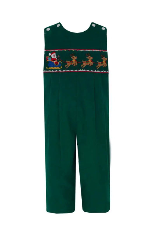 anavini Boys Green Corduroy Santa Sleigh Longall by Anavini