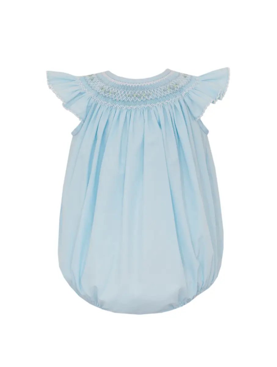 Petit Bebe Girls Blue Poplin Angel Wing Bishop Bubble by Petit Bebe
