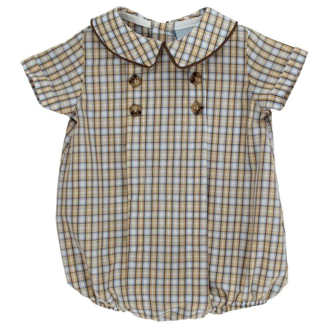 Bailey Boys Pecan Plaid Dressy Short Bubble