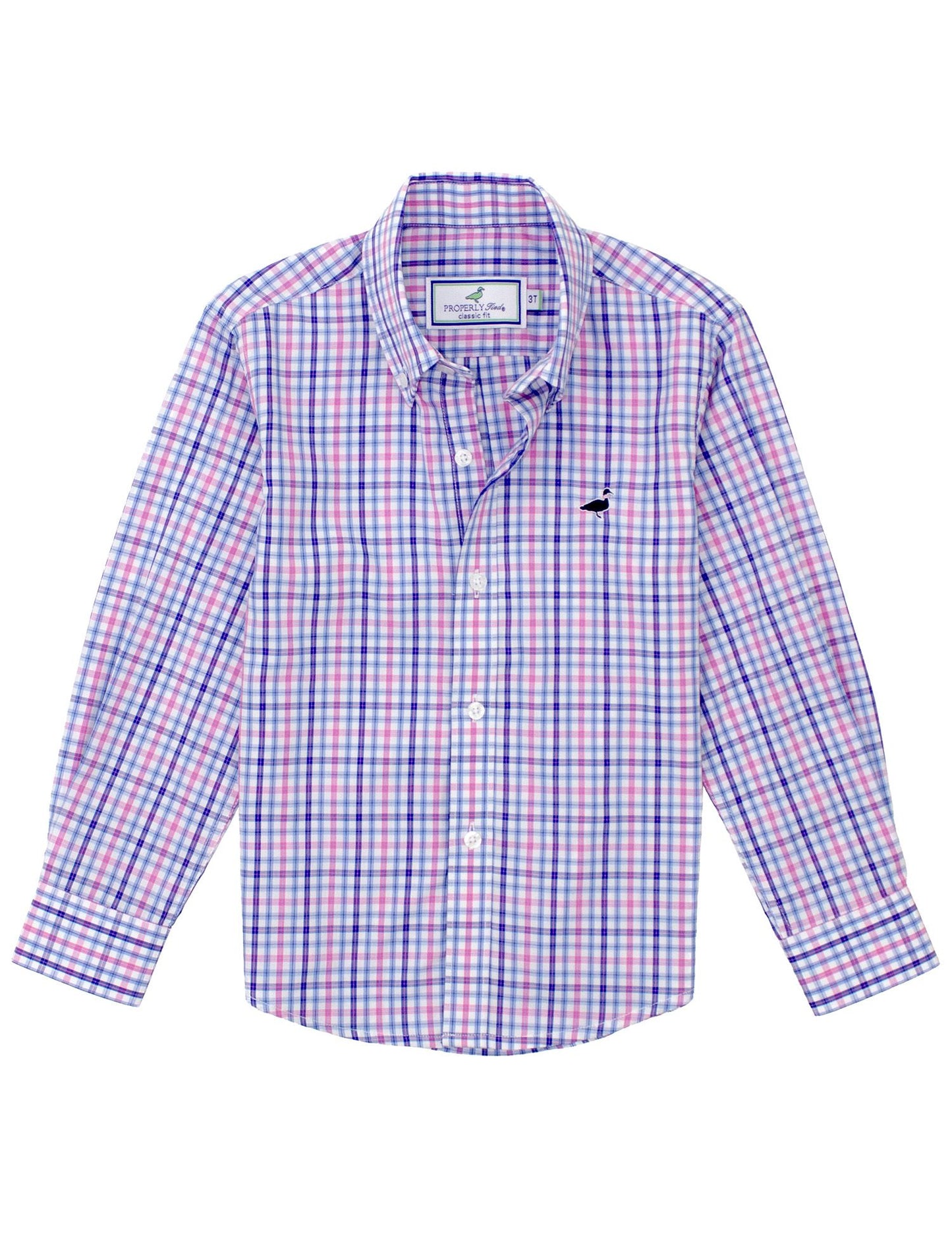 Properly Tied Boys Seasonal Sportshirt - Blueberry Blue & Red Plaid by Properly Tied