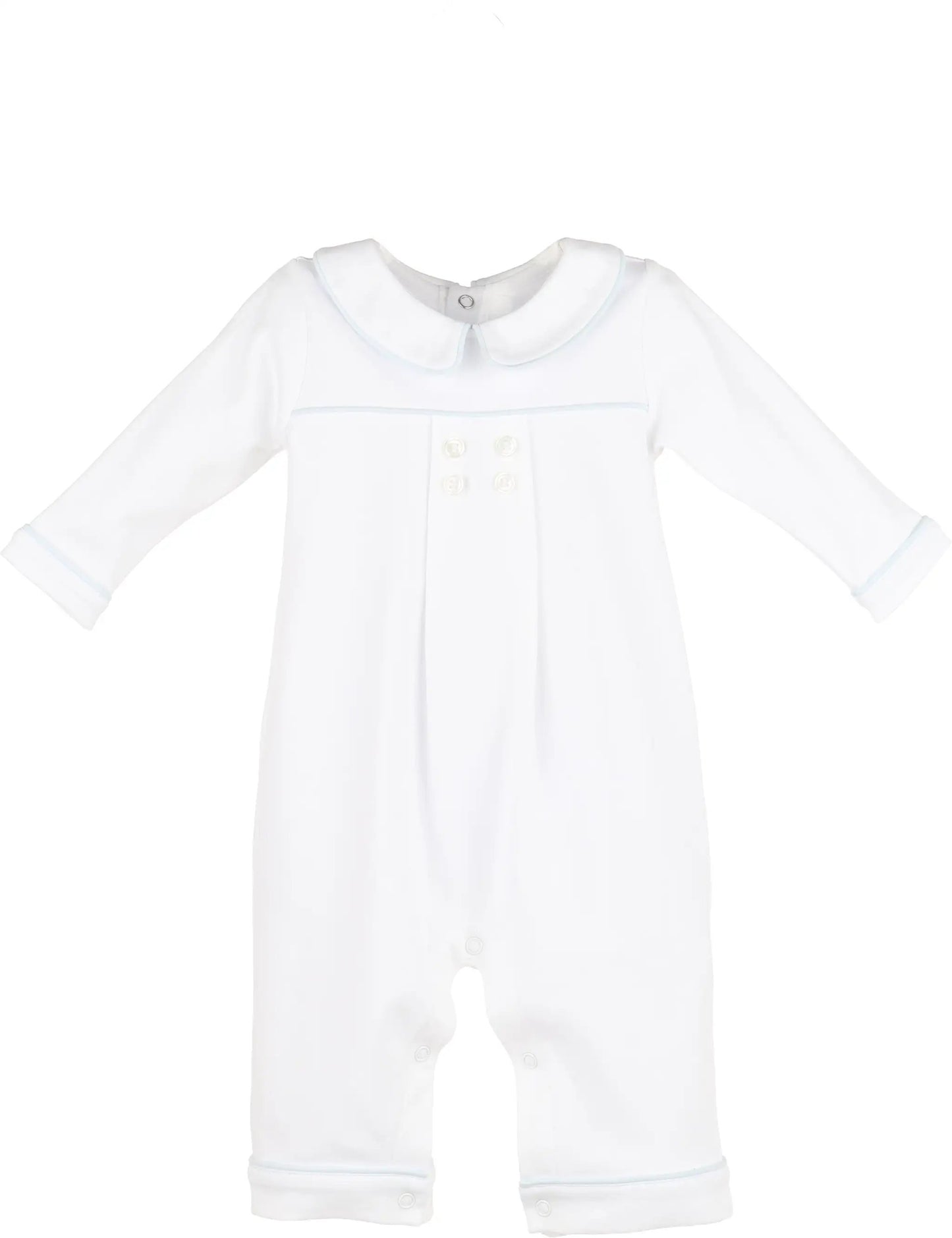 Luli & Me Boys Blue Warm Winter Home Romper by Luli & Me