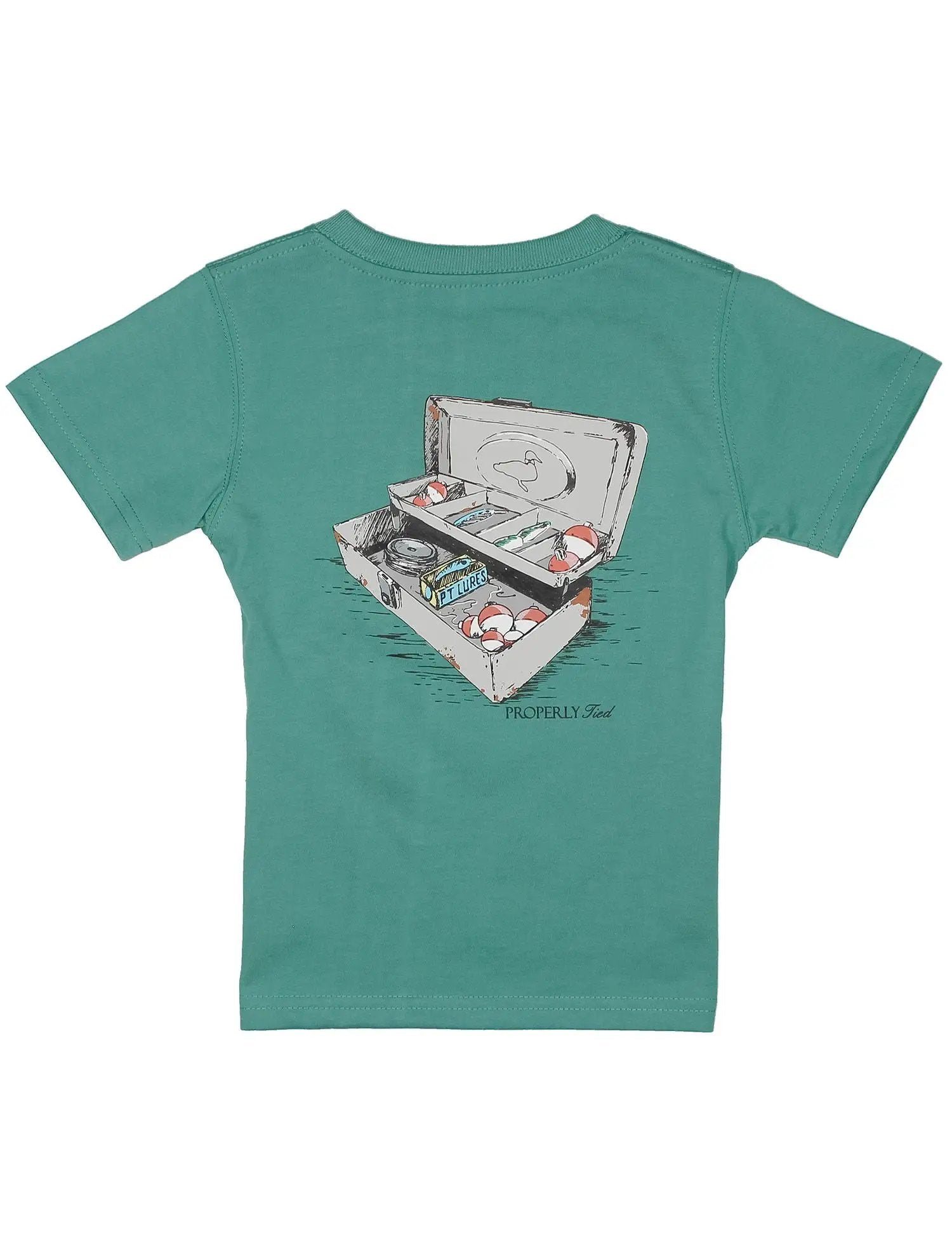 Properly Tied Boys Teal Tackle Box Short Sleeve Shirt