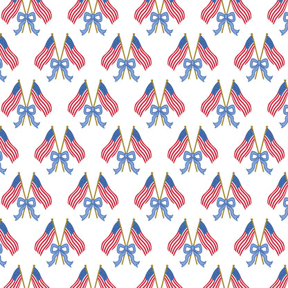 Lila & Hayes Girls Eden Sun Dress - Flag Stars & Stripes & Bows by Lila & Hayes