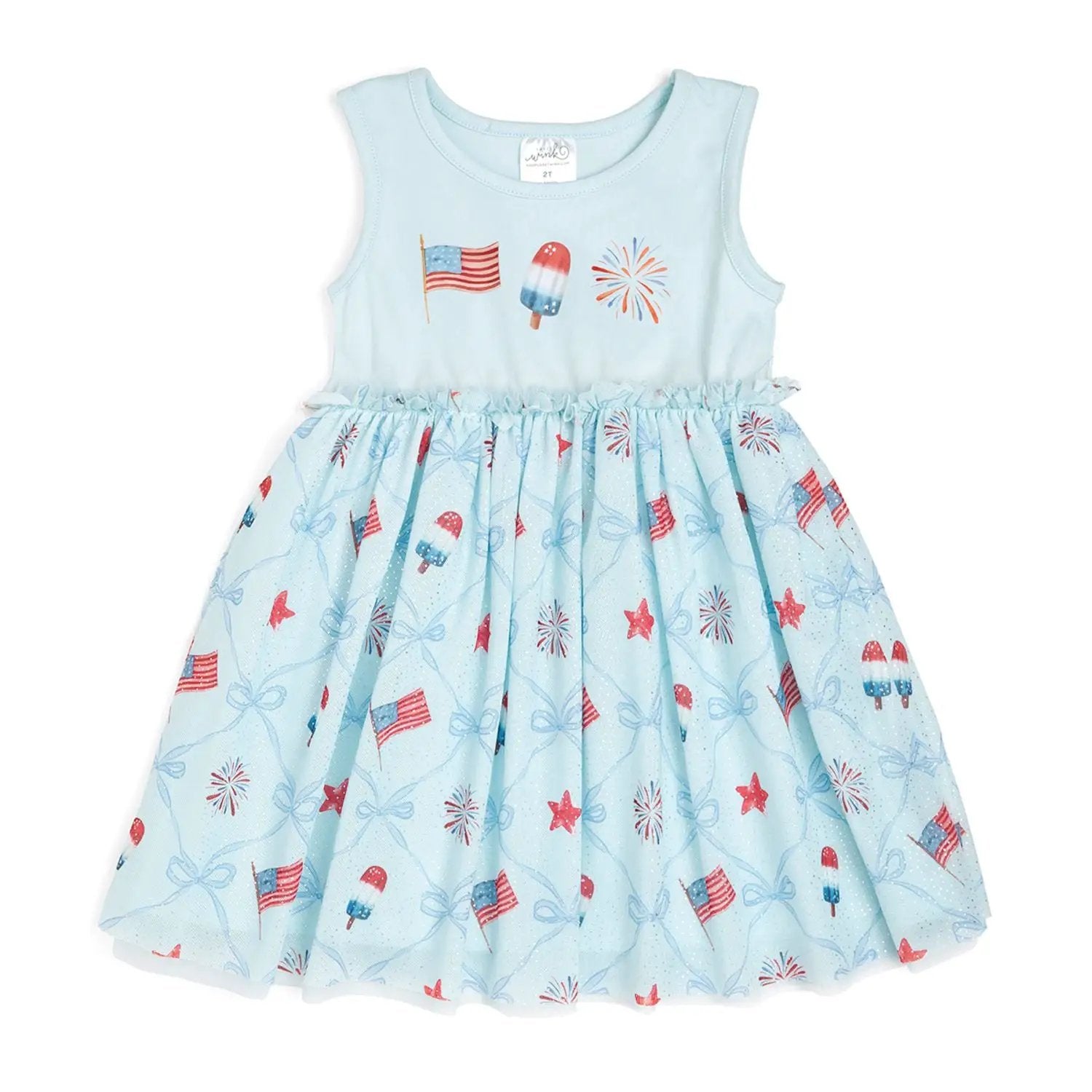 Sweet Wink Girls Patriotic Trellis Tank Tutu Dress