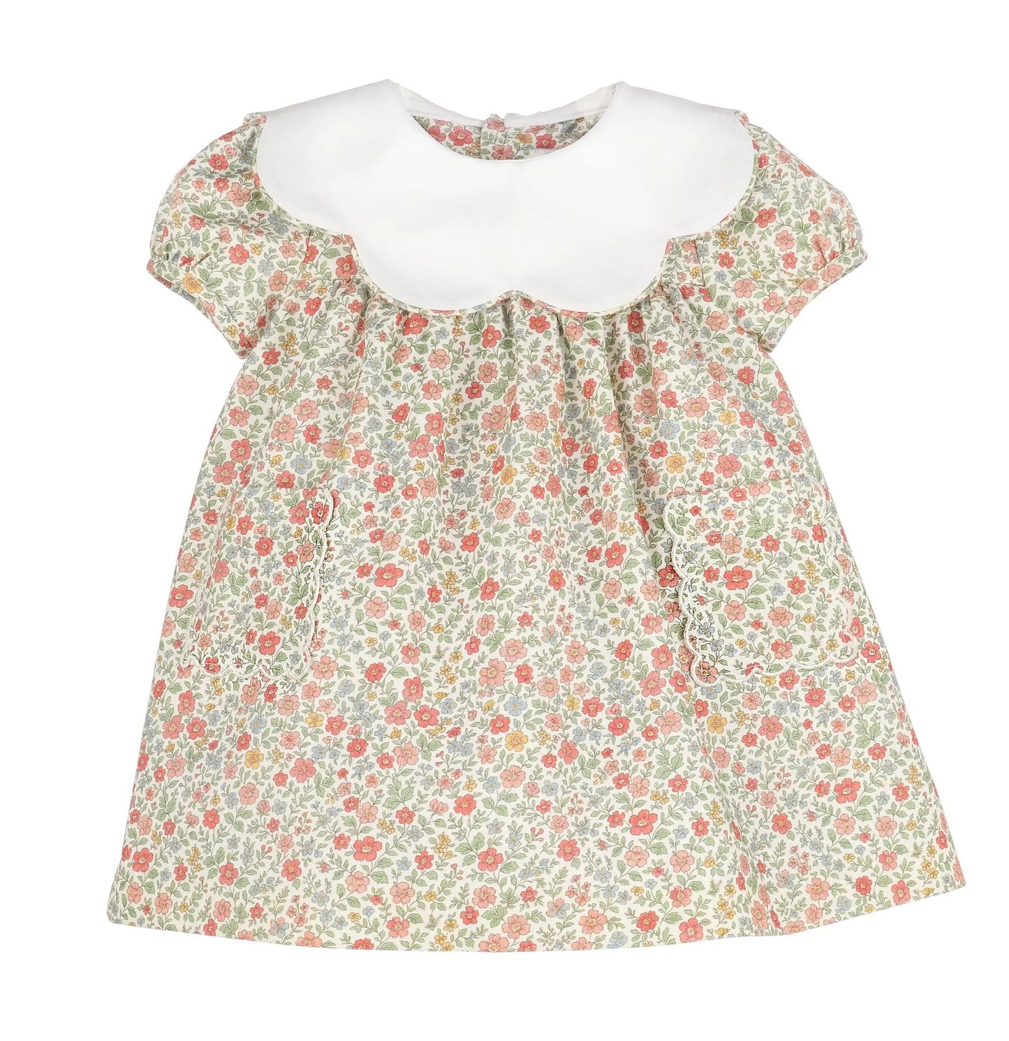 Sophie & Lucas Girls Orange Storybook Vintage Scallop Dress