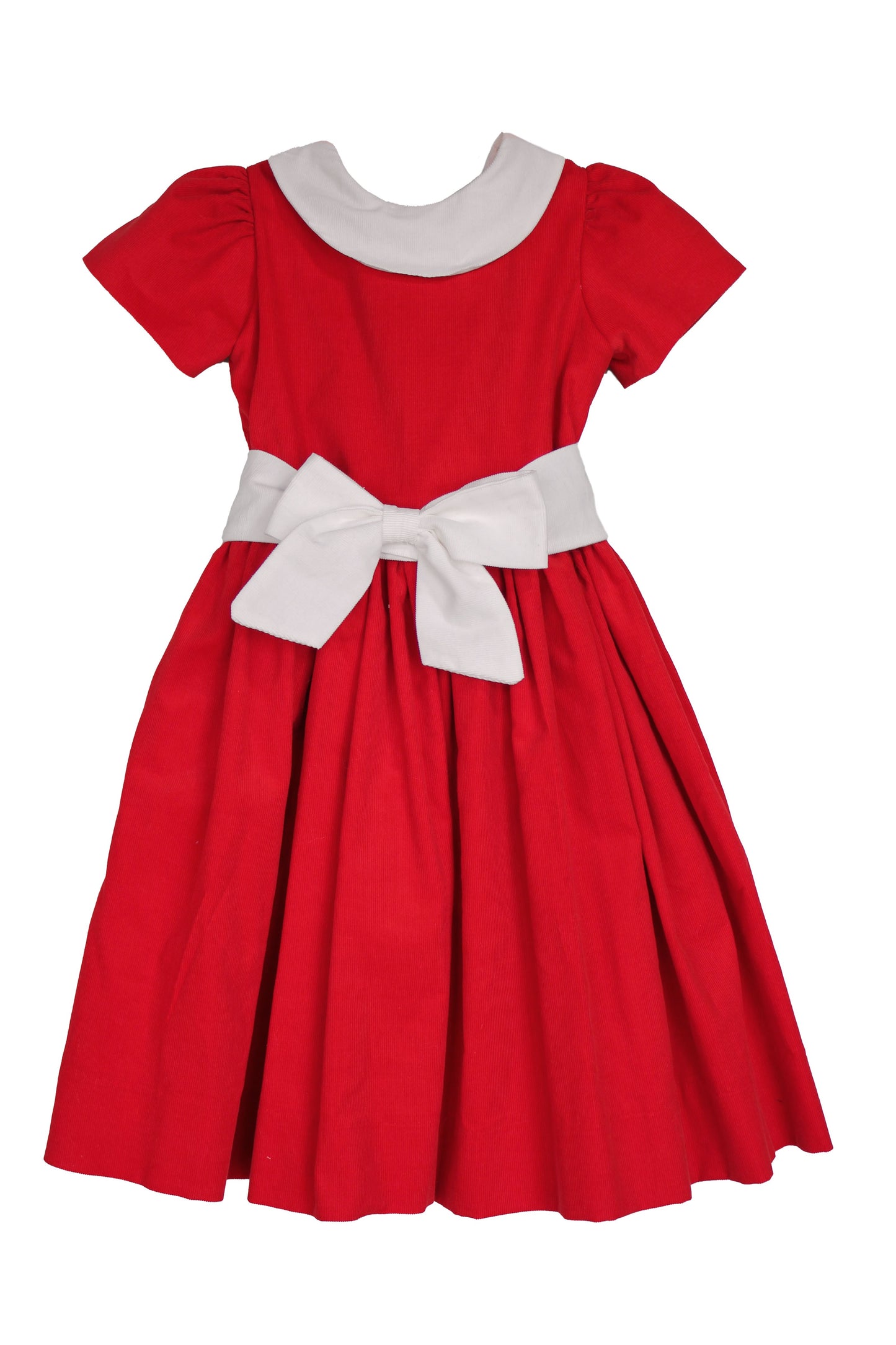 Susanne Lively Girls Red Corduroy Dress with White Collar by Susanne Lively