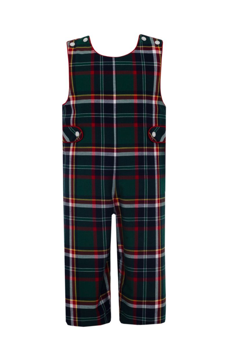 Claire & Charlie Boys Holiday Green & Red Plaid Longall by Claire & Charlie