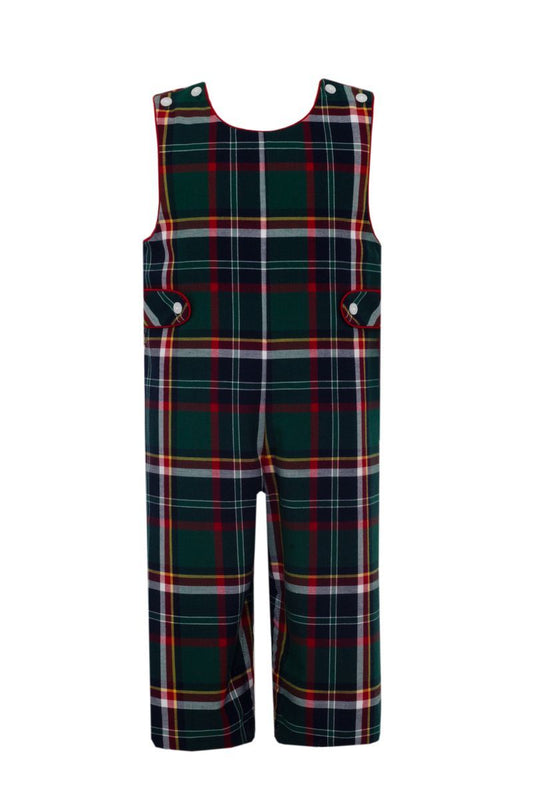 Claire & Charlie Boys Holiday Green & Red Plaid Longall by Claire & Charlie