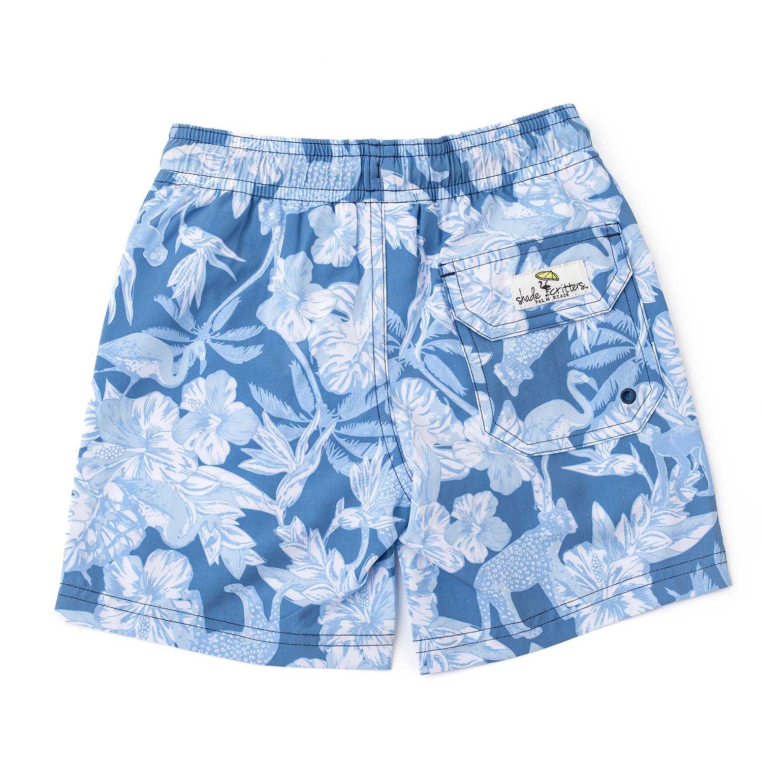 Shade Critters Boys Swim Trunks - Denim Blue Paradise