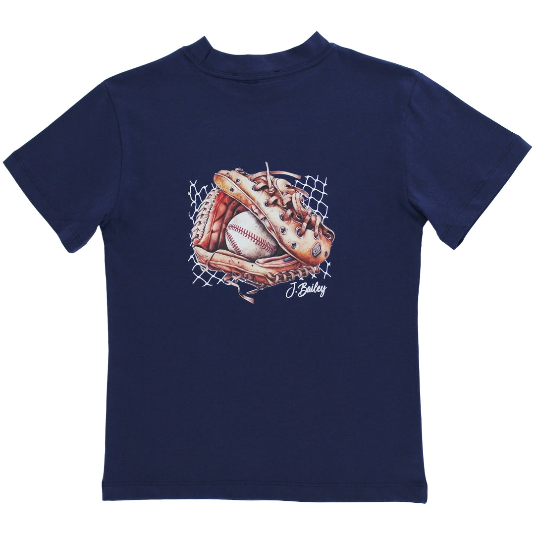 J. Bailey Boys Logo Tee Shirt - Baseball Glove on Navy Blue by Bailey Boys