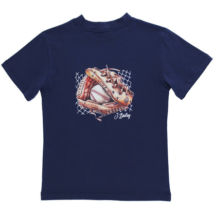 J. Bailey Boys Logo Tee Shirt - Baseball Glove on Navy Blue by Bailey Boys