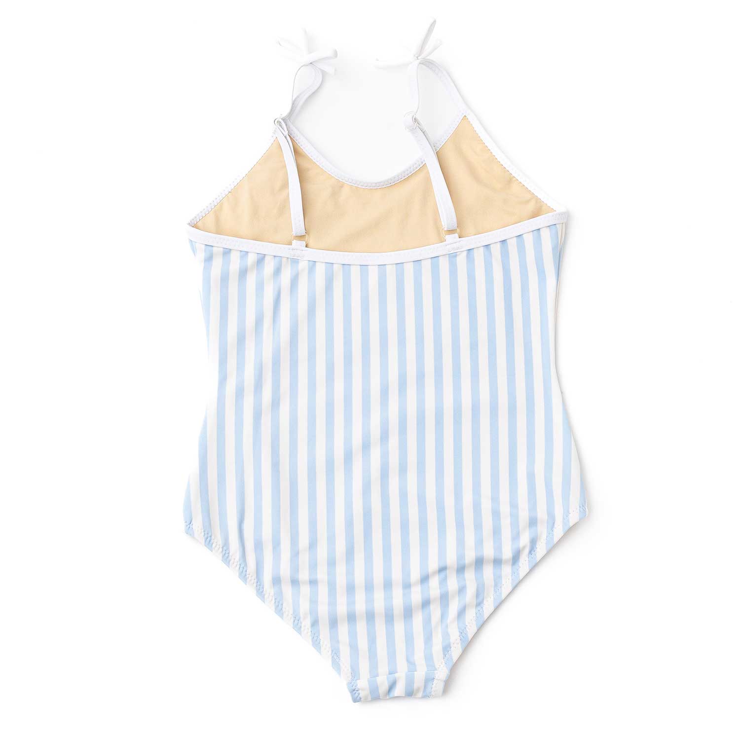 Shade Critters Girls Blue Striped Swimsuit - Sequins Patriotic American Flag