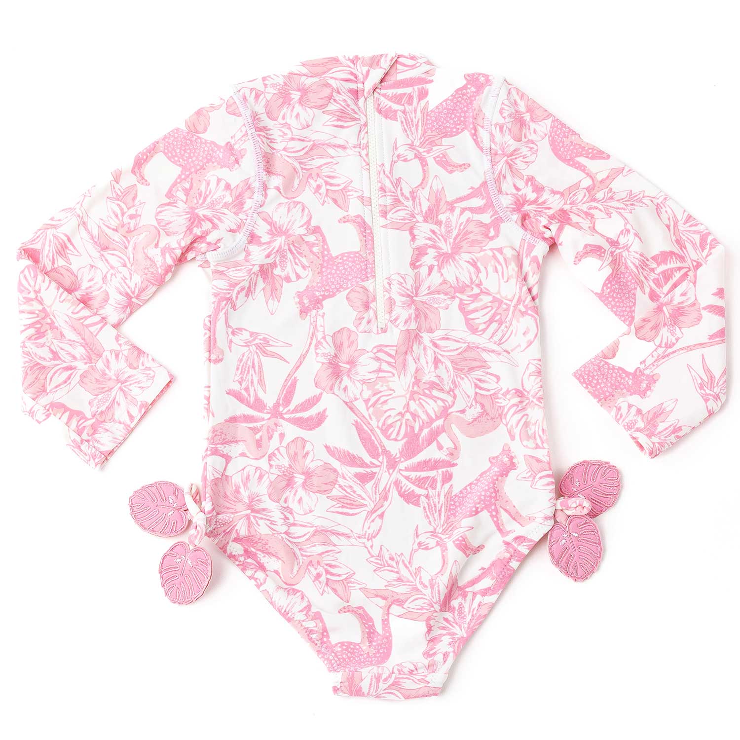 Shade Critters Girls One Piece Swimsuit - Long Sleeves - Pink Paradise