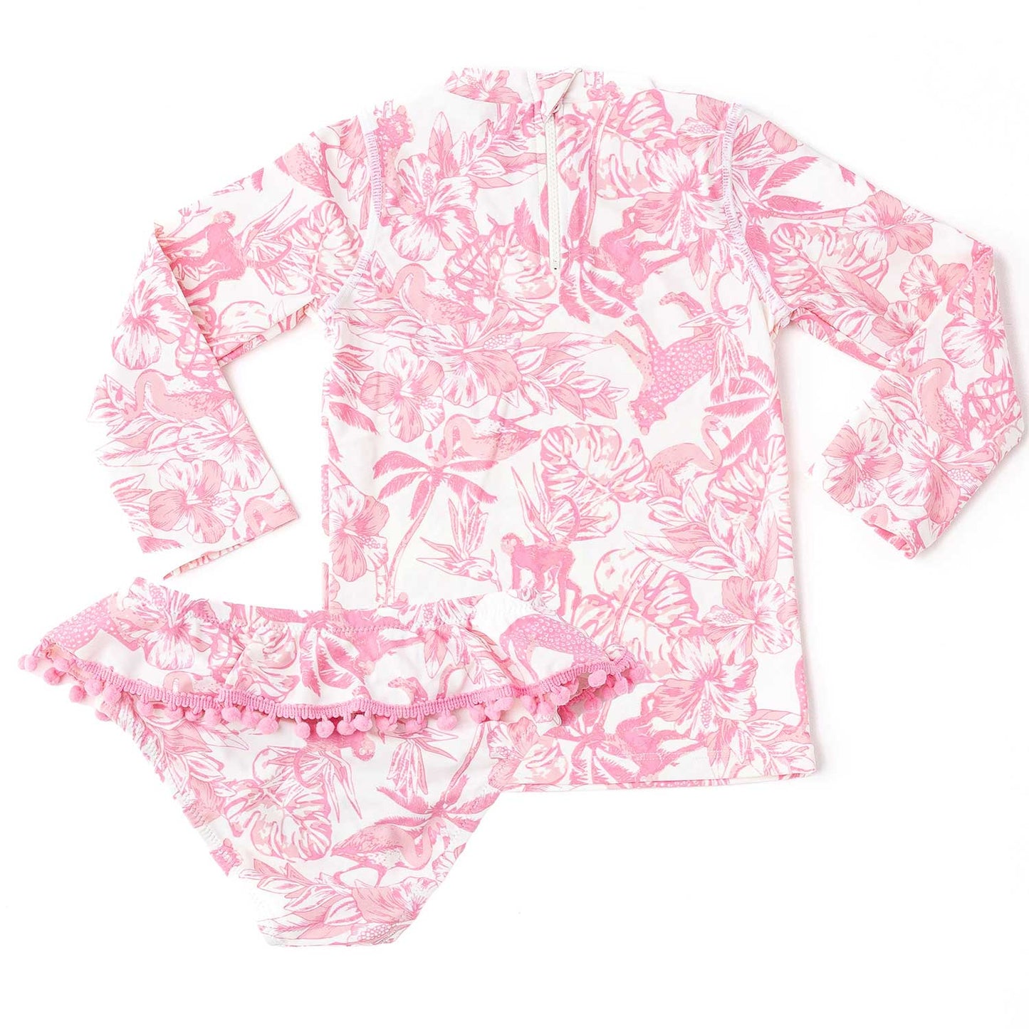 Shade Critters Girls Two Piece Rash Guard Swim Set - Pink Paradise by Shade Critters
