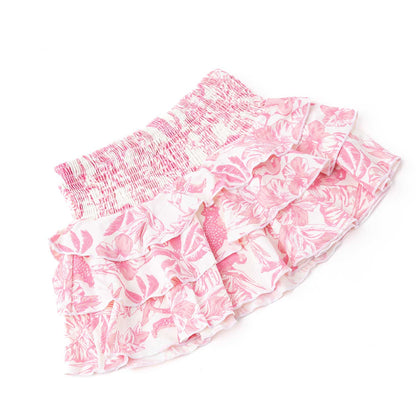Shade Critters Girls Smocked Tiered Skirt - Pink Paradise by Shade Critters