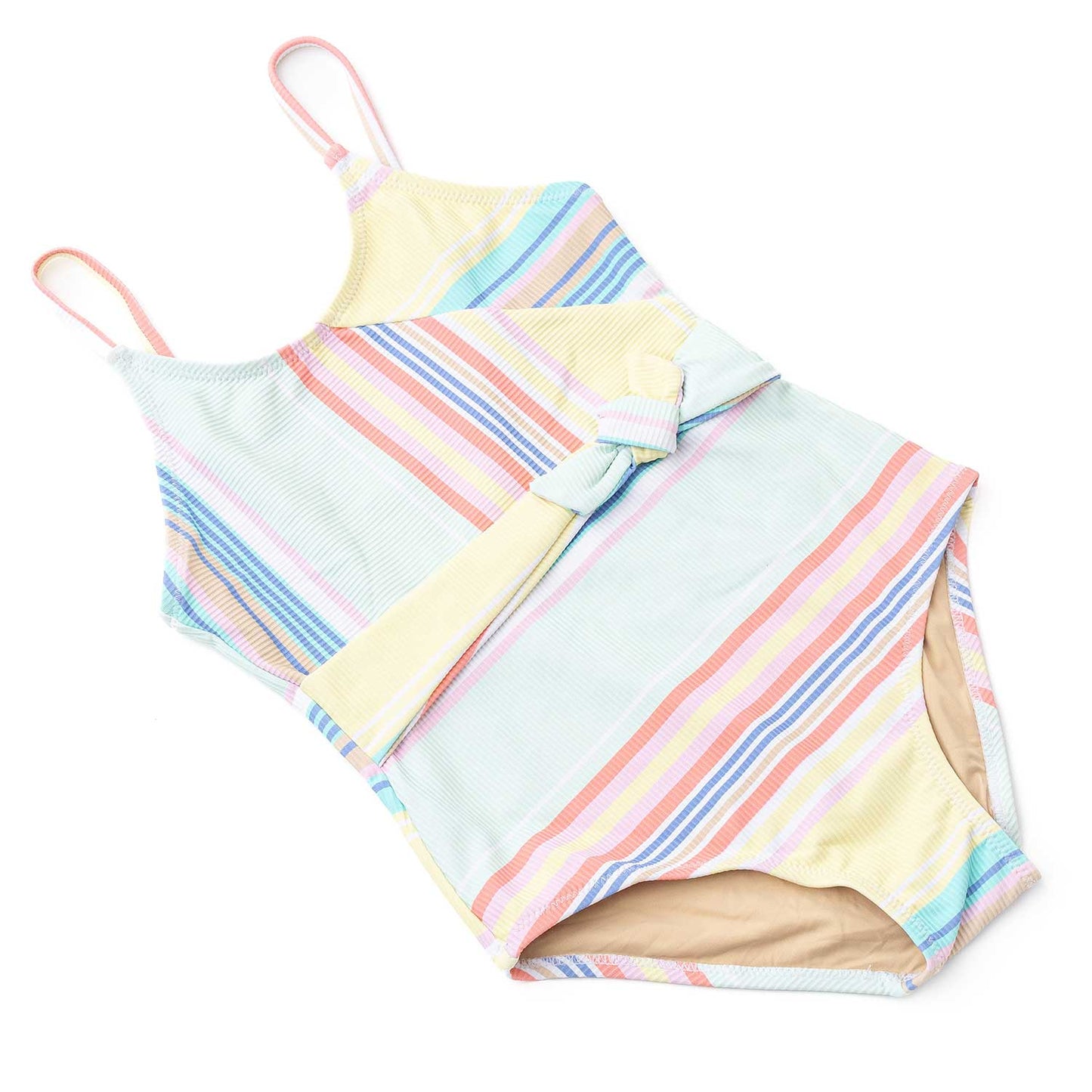 Shade Critters Girls Ribbed Faux Wrap Swimsuit - Surfer Stripes by Shade Critters