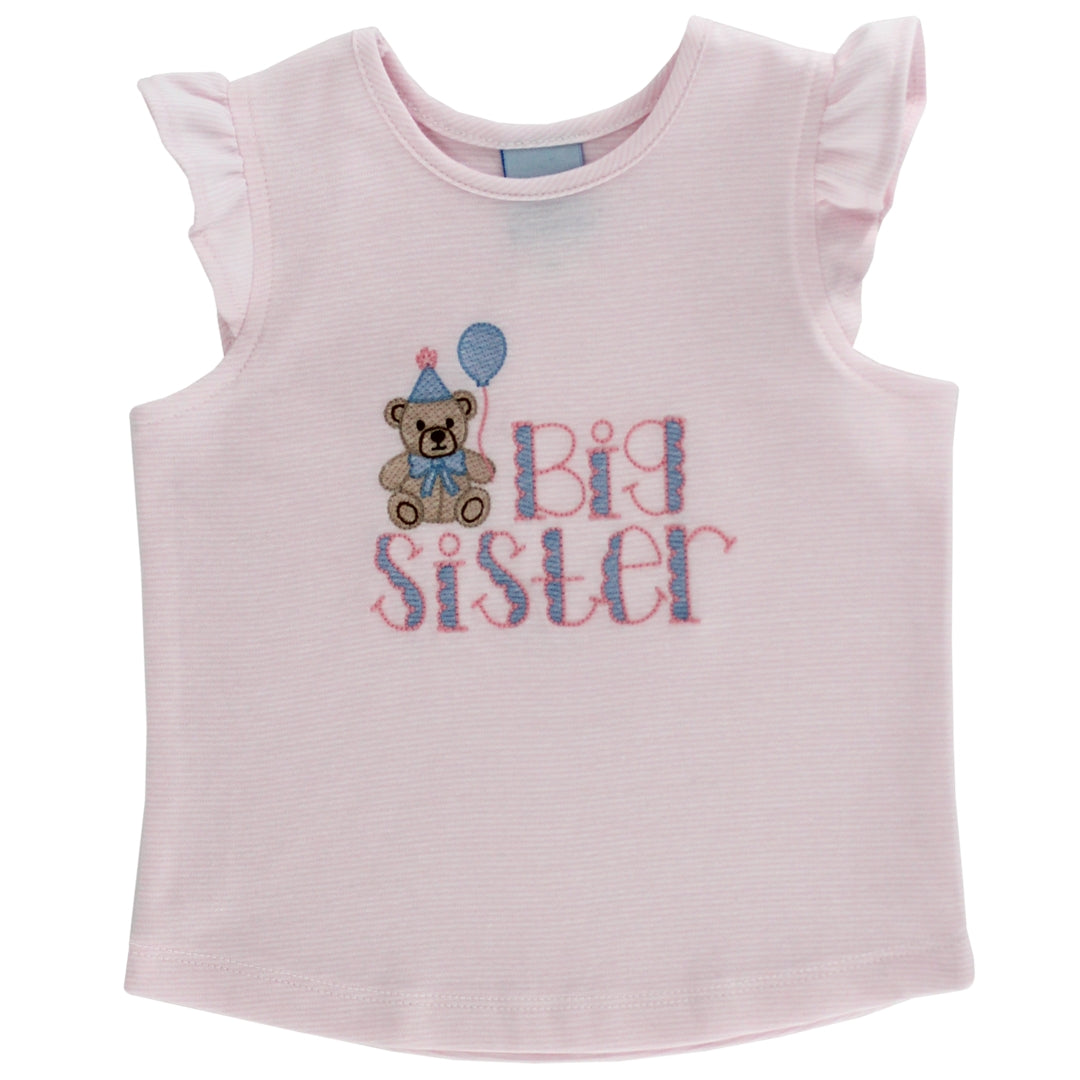 Bailey Boys Toddler Blue Stripe Shirt - Big Brother - Teddy Bear by Bailey Boys