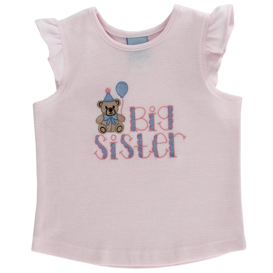 Bailey Boys Toddler Blue Stripe Shirt - Big Brother - Teddy Bear by Bailey Boys