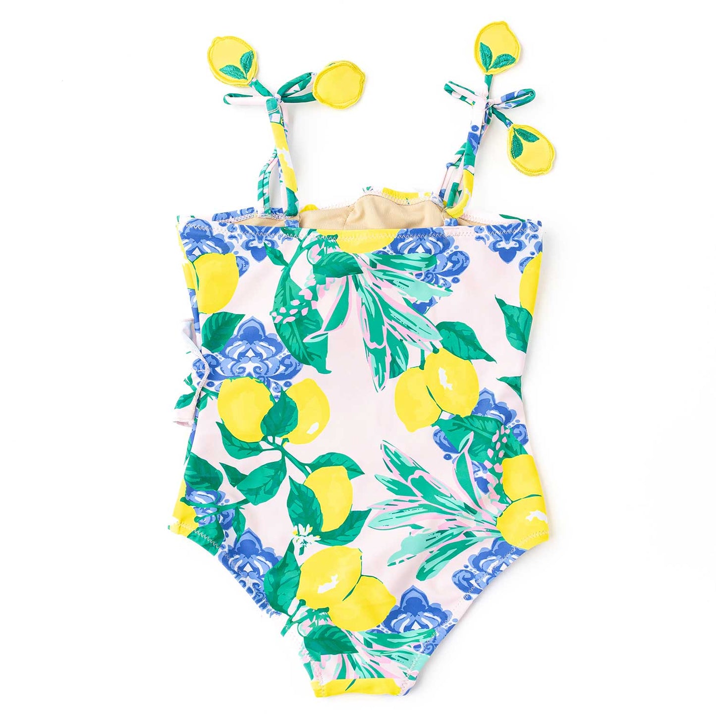 Shade Critters Girls Ruﬄe One Piece Bathing Suit - Santorini Lemon Citrus by Shade Critters