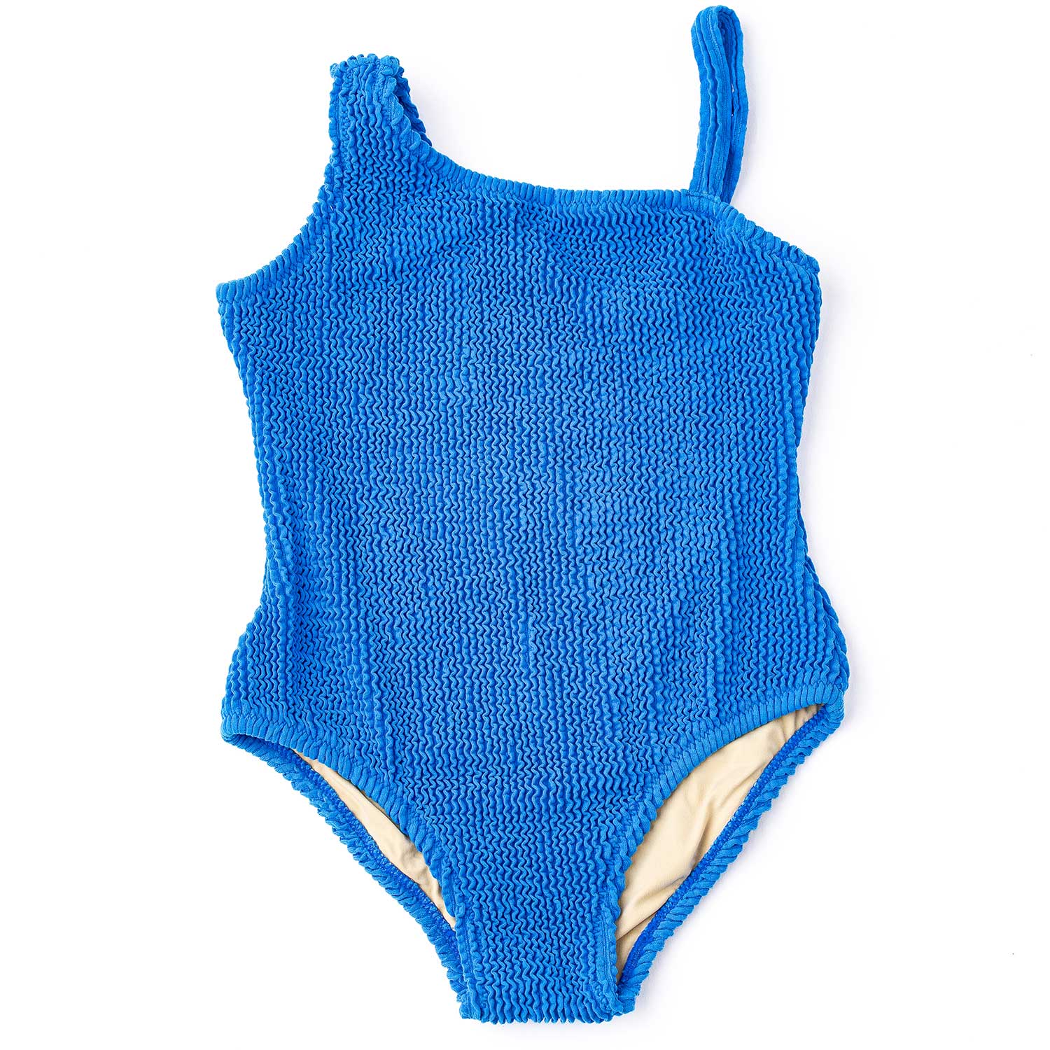 Shade Critters Girls One Shoulder Swimsuit - Crinkle - Cobalt Blue