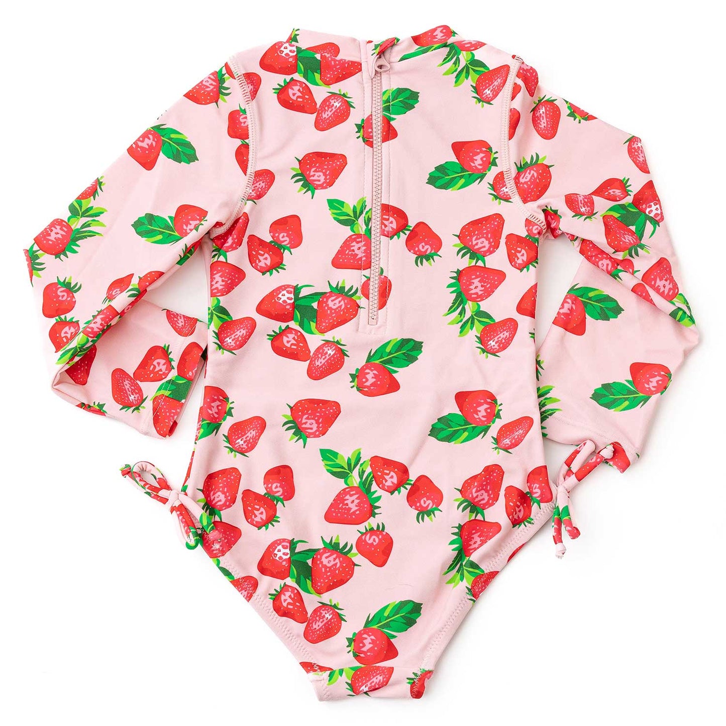 Shade Critters Girls Long Sleeved Rash Guard Bathing Suit - Pink Strawberry Bliss by Shade Critters