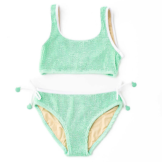Shade Critters Girls Two Piece Swimsuit - Crinkle - Mint Green by Shade Critters